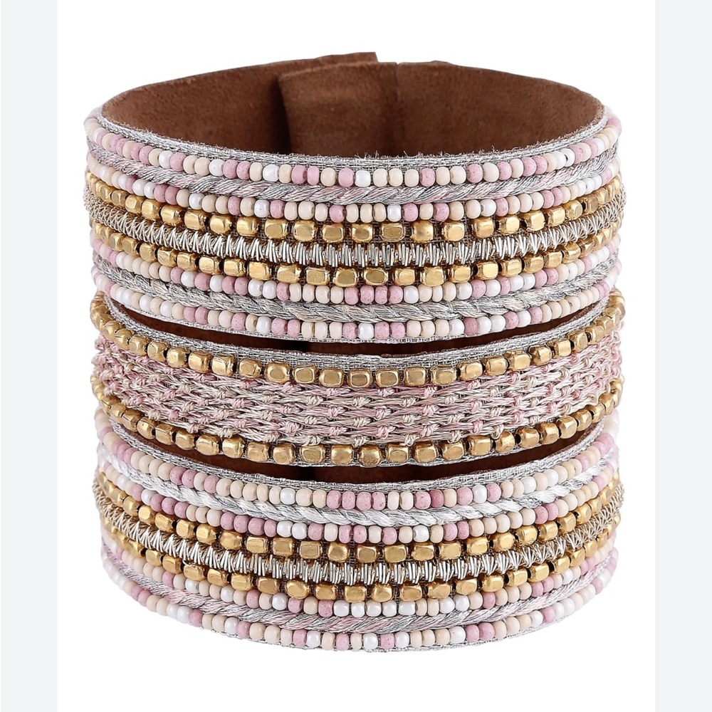 DEEPA GURNANI Trisha Stacked Bangle/Bracelet in Dusty Pink